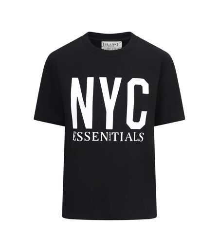 Womens/ladies Newyork Graphic Print T-shirt Black Blank Essentials