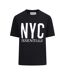 Womens/ladies Newyork Graphic Print T-shirt Black Blank Essentials-1