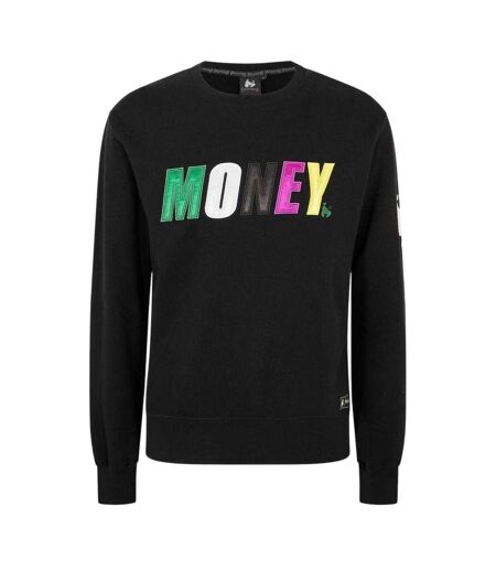 Mens Satin Crew Neck Sweatshirt Black Money