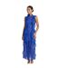 Womens/ladies Ruffled Halter Neck Maxi Dress Blue AmyLynn-4