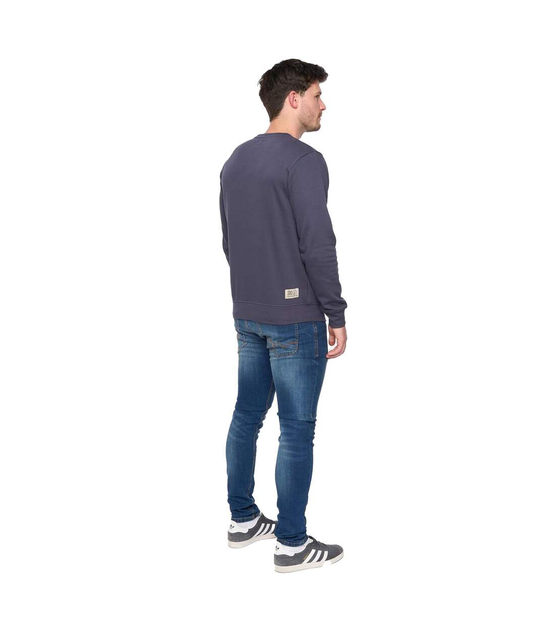 Mens trentforth crew neck sweatshirt navy Duck and Cover-2