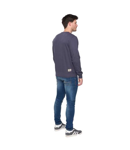 Mens trentforth crew neck sweatshirt navy Duck and Cover