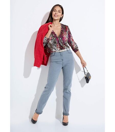 T-shirt cache-coeur blousant jersey imprimé irisé