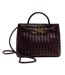 Woven Leather Tote Bag One Size Brown Where´s That From-3