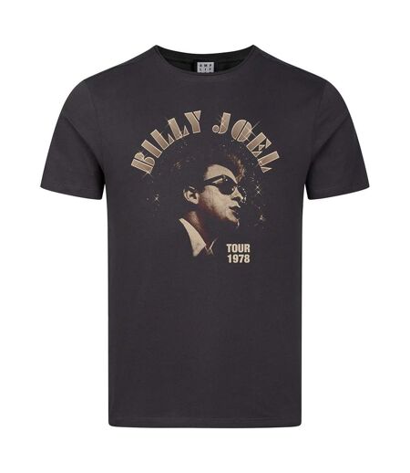 Unisex Adult 78 Tour Billy Joel T-shirt Charcoal Amplified