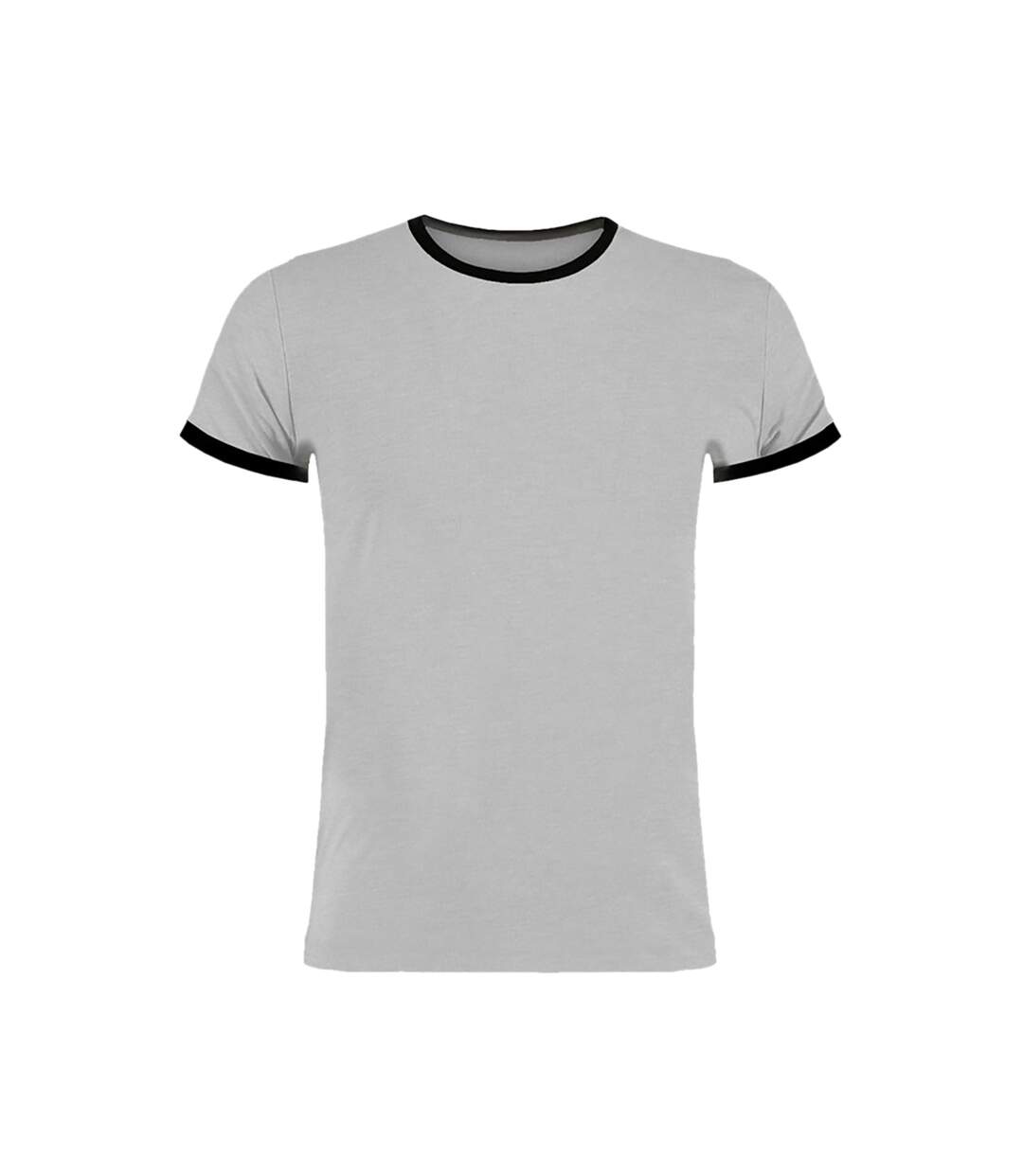 Kustom Kit Mens Fashion Fit Ringer T-Shirt (Light Gray Marl/Black)