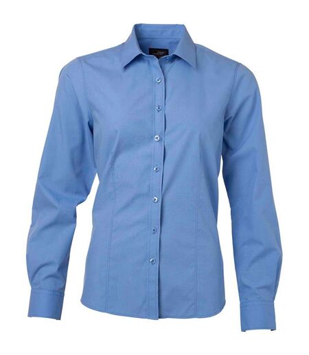chemise popeline manches longues - JN677 - femme - bleu aqua