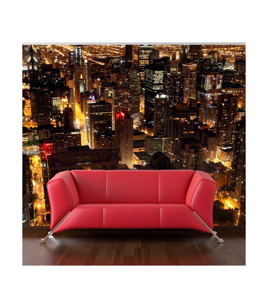 Papier Peint Ville de Nuit Chicago É U 270x450cm-1