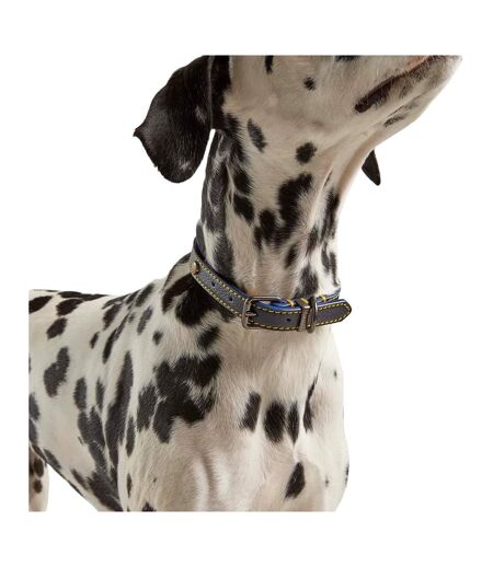 Leather dog collar small navy Joules
