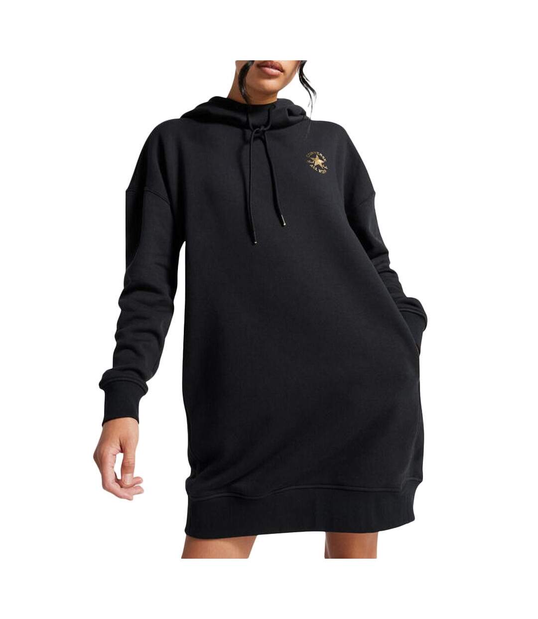 Sweat Robe Noir Femme Converse Longline - L-1