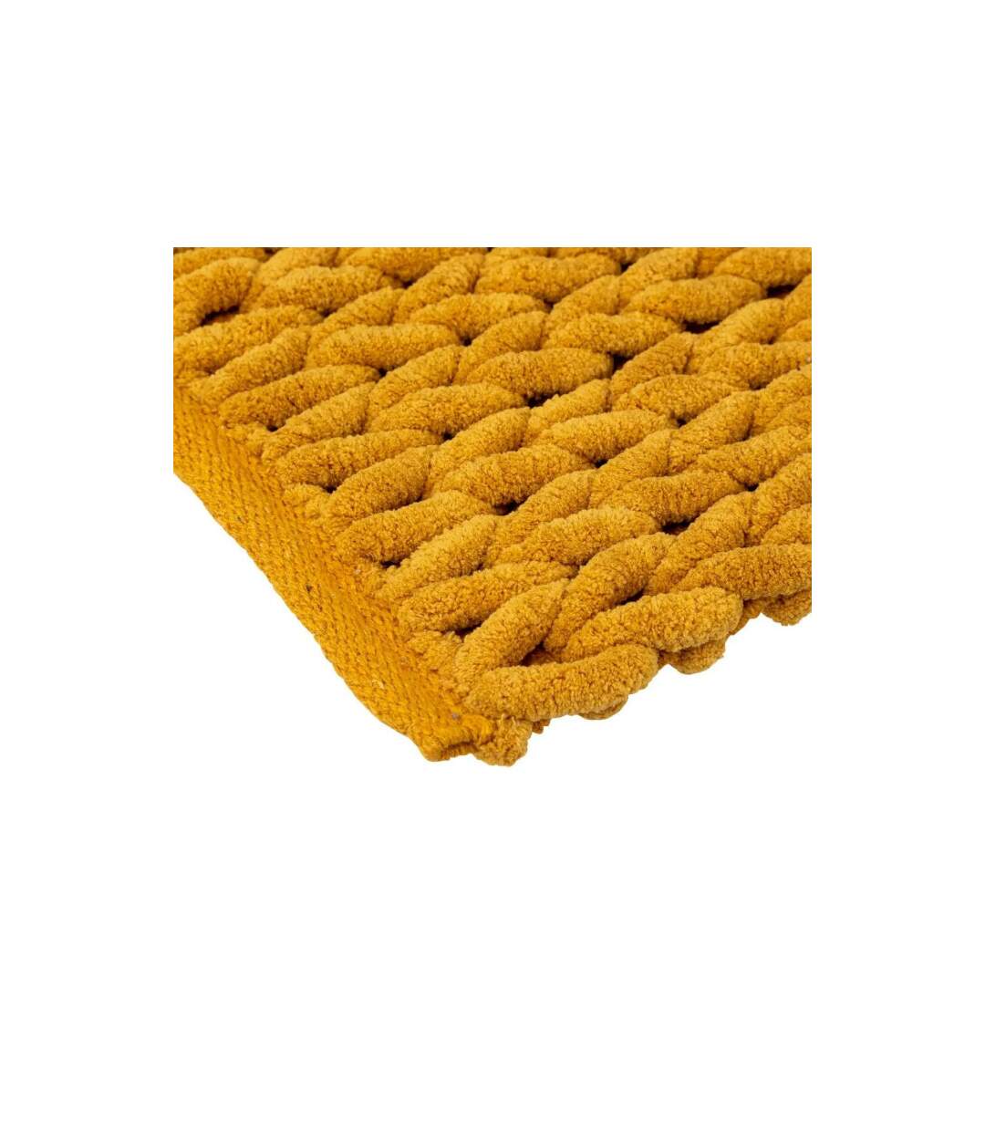 Tapis Salle de Bain Tissé Épais 50x75cm Moutarde-2