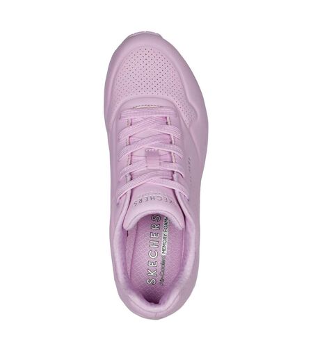 Womens/ladies Uno Stand On Air Pastel Trainers Lavender Skechers