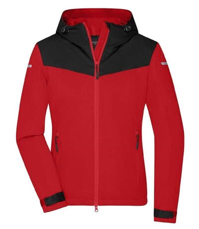 Veste 4 saisons softshell - Femme - JN1179 - rouge et noir