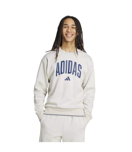 Sweat Motif/style Universitaire Homme Gris Aluminium Bleu Adidas