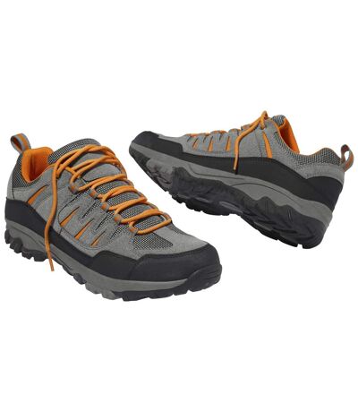 Men's Outdoor Sports Shoes - Grey Black Orange