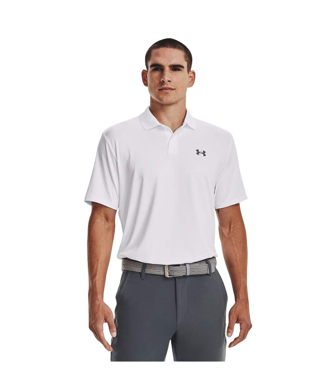 Mens Performance Breathable Athletic Polo Shirt White Under Armour-1