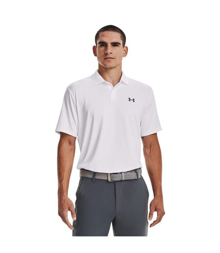Mens Performance Breathable Athletic Polo Shirt White Under Armour