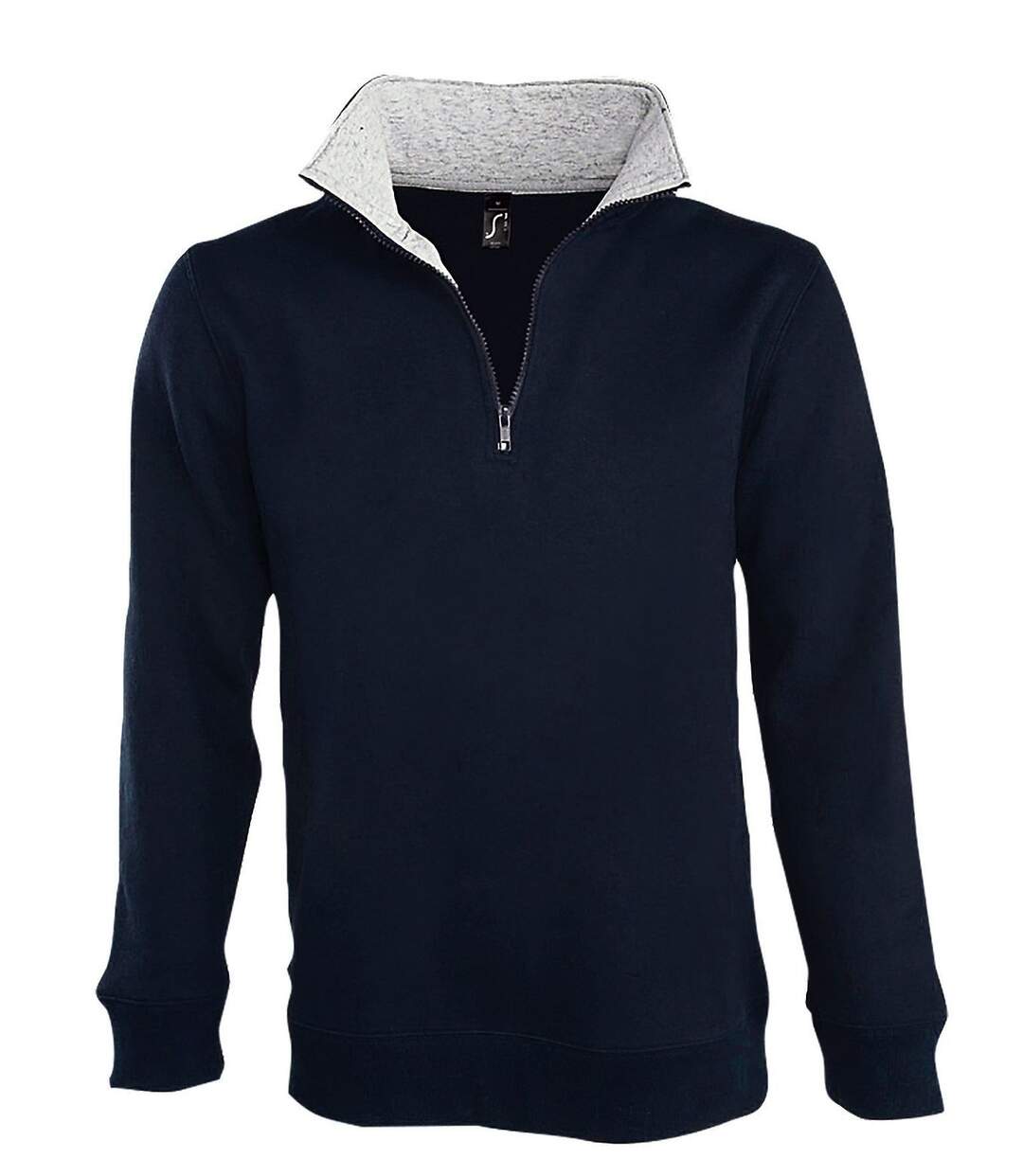 Sweat-shirt HOMME col camionneur zippé - 47300 - bleu marine