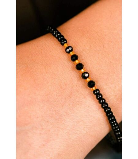 Black Beads Elegant Indian Mangalsutra Nazaria Tiny Beaded Bracelet