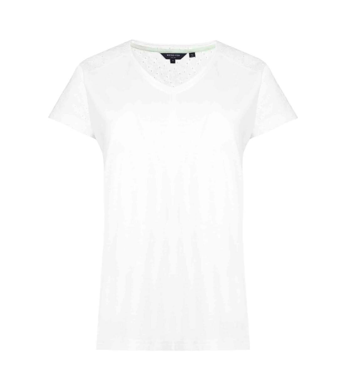 Womens/ladies pernille cut out t-shirt white Weird Fish-1