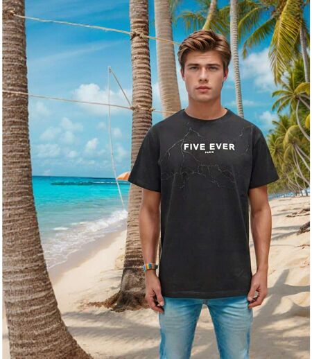 T-Shirt Kaki Homme à  Manches Courtes - Col Rond et Design élégant