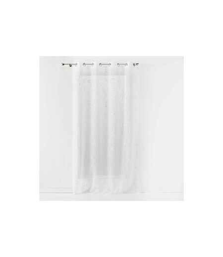Rideau Voilage à Œillets Arty Line 140x240cm Blanc & Argent