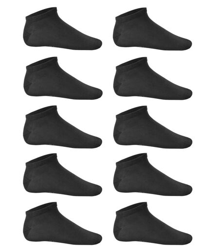 Lot 10 Paires de socquettes invisibles - PA037 - noir