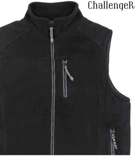 CHALLENGER CHAMBERY3 — Gilet sans manches polaire noir : haute protection thermique et aisance totale