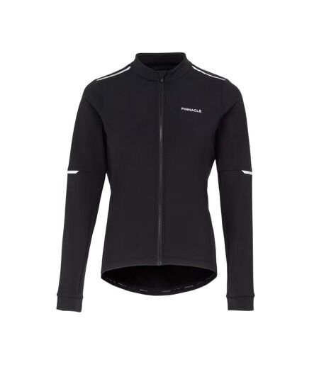 Womens/ladies Thermal Long-sleeved Cycling Jersey Black Pinnacle