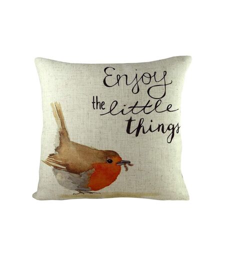 Robin cushion cover one size brown/orange/off white Evans Lichfield