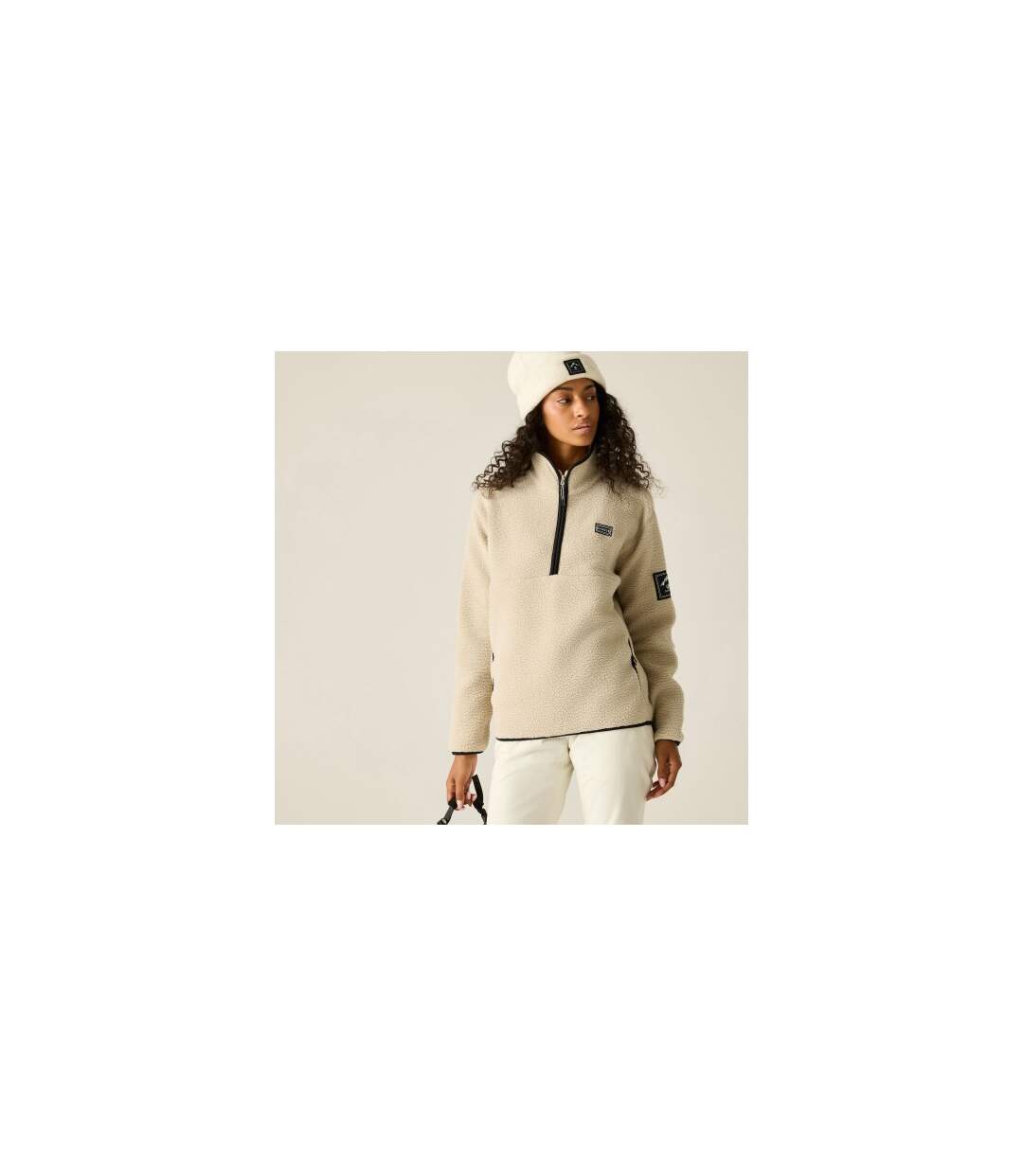 Haut Polaire À Col Montant Zippé Slide Out Femme Blanc Cassé Dare 2B-1