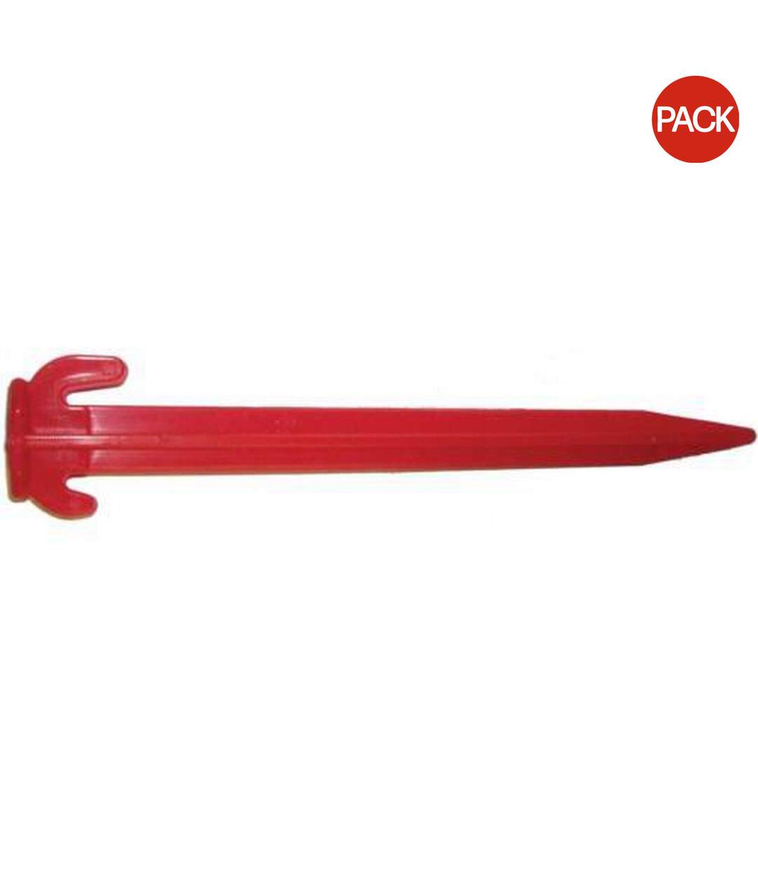 Pack of 5  Plastic 8in tent peg  one size red W4-1