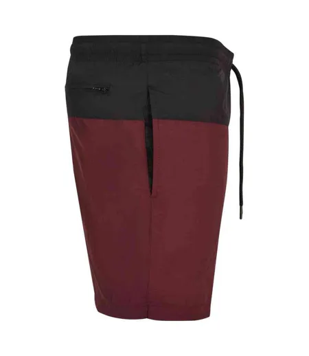 Mens Block Swim Shorts Cherry Black Urban Classics