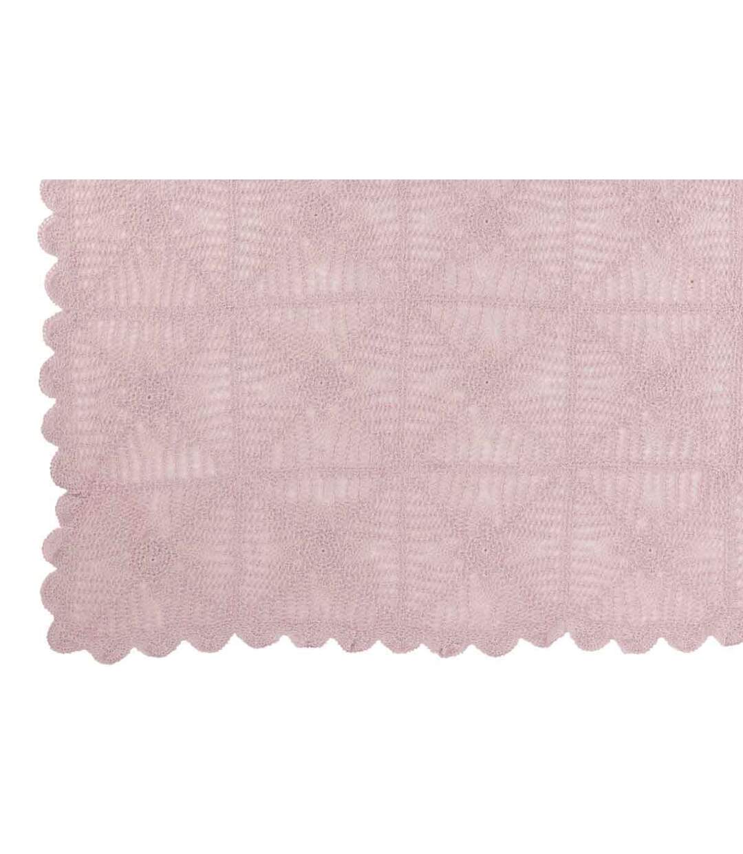 Nappe Déco en Coton Dentelle 130x180cm Rose Mauve-2