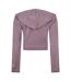 Womens/ladies Crossover Relaxed Fit Long-sleeved Hoodie Purple Puma-2