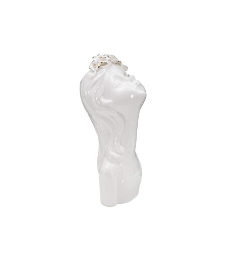 Vase Déco en Porcelaine Young Lady Roses 26cm Blanc