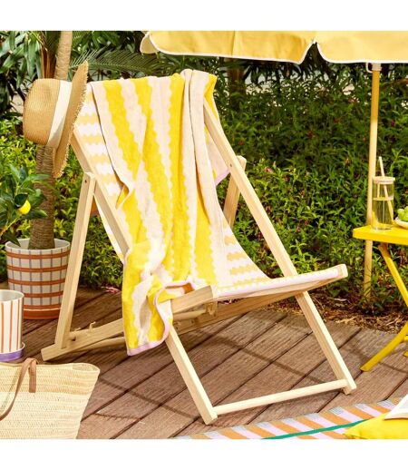 Serviette de Plage Avec Sac Intégré Poolside 70x150cm Jaune