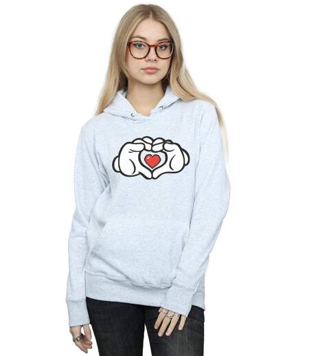 Disney - Sweat à capuche MICKEY MOUSE HEART HANDS - Femme (Gris chiné) - UTBI10891