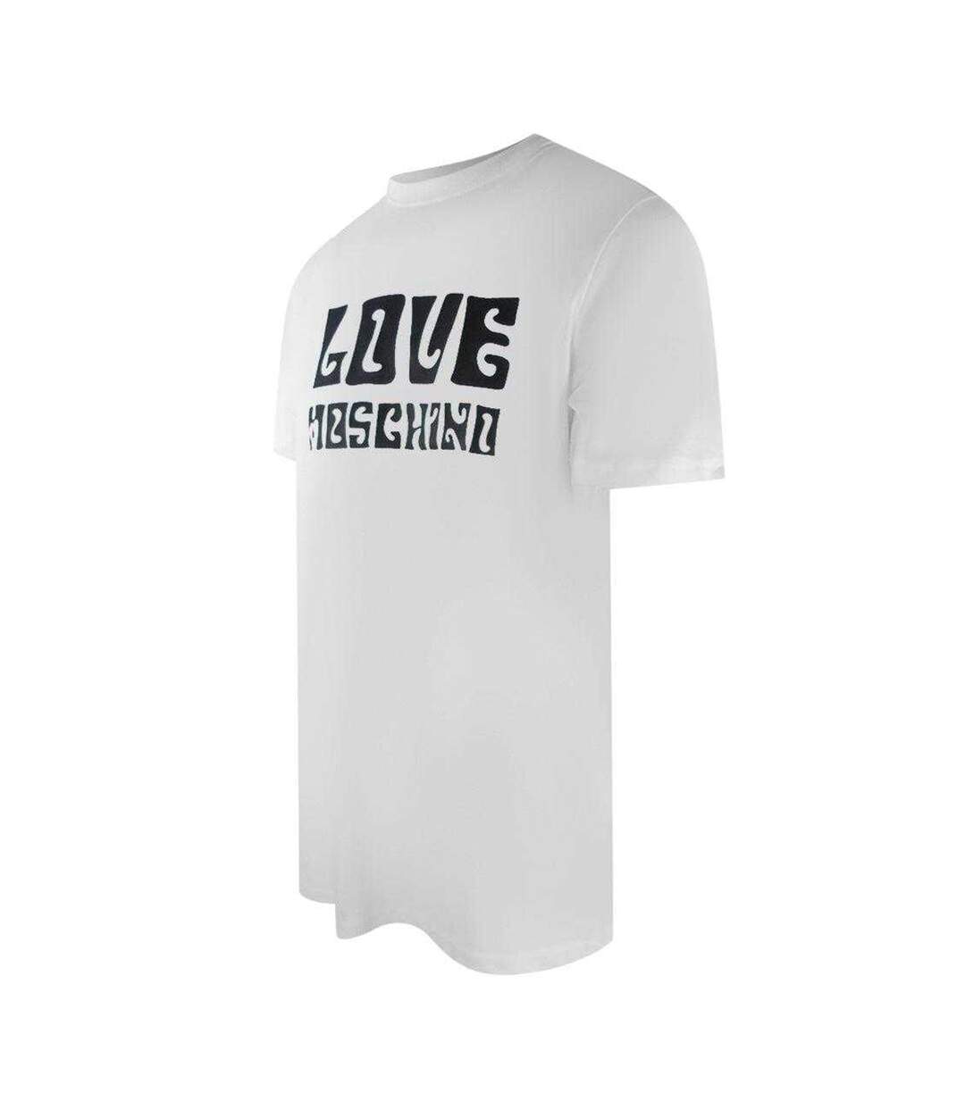 Mens Logo Premium Cotton T-shirt White Love Moschino-3
