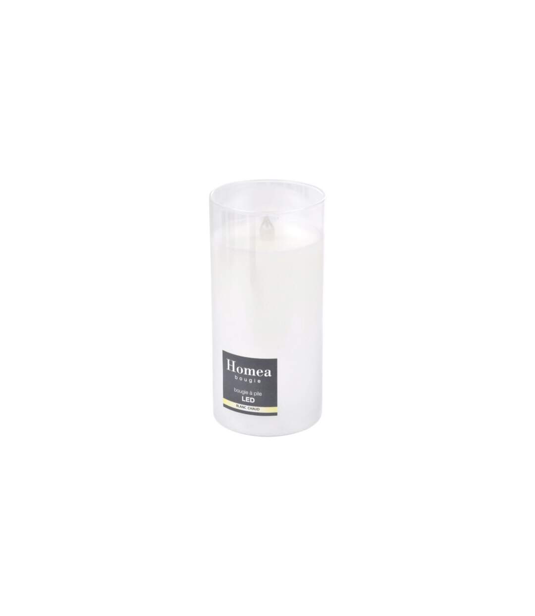 Bougie Ronde LED Verrine 15cm Blanc-2