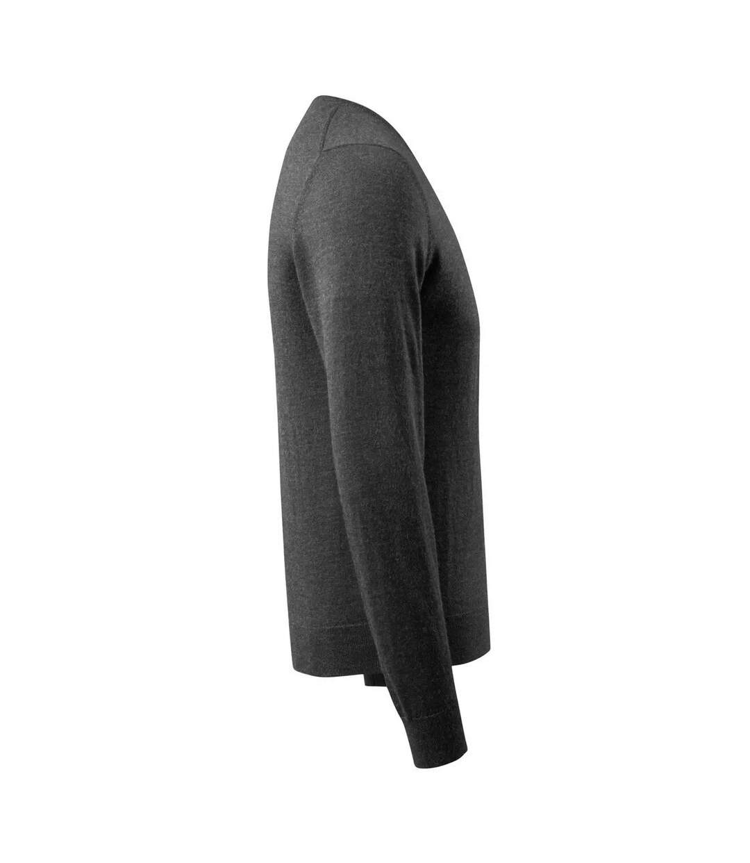 Mens Frontline Knitted Jumper Dark Anthracite Light Grey Mascot-4