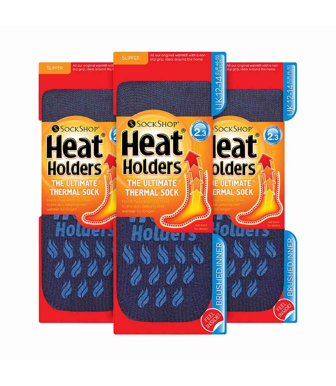 3 Pairs Multipack Mens Slipper Socks with Grips | Non-Slip Thermal Socks-2