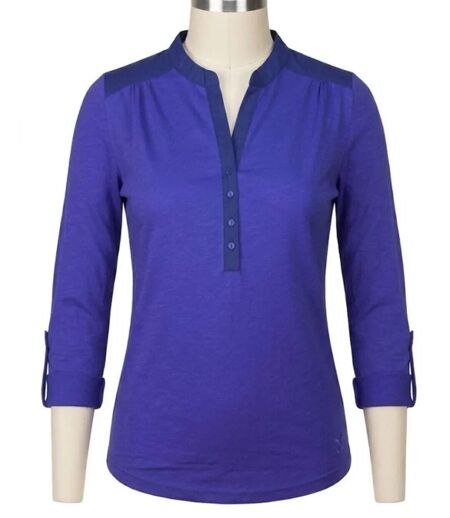 Tee-shirt MAYFLOWER DIMAGO5 manches longues : le chic du bleu bi-matière