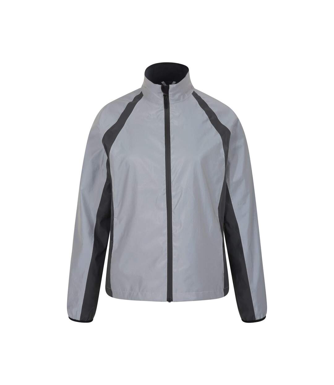 Womens/ladies shine reflective waterproof jacket silver Mountain Warehouse-1