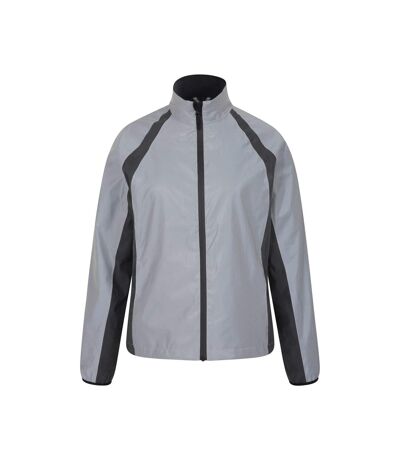 Womens/ladies shine reflective waterproof jacket silver Mountain Warehouse