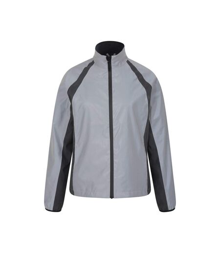 Womens/ladies shine reflective waterproof jacket silver Mountain Warehouse