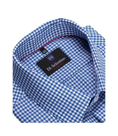 Chemise Motif/style À Carreaux Crete Homme Bleu Di Selentino