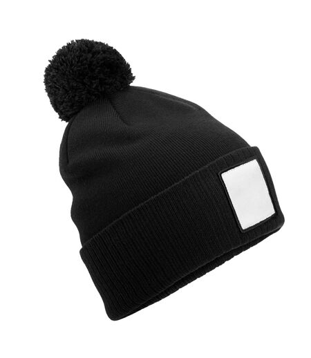 Bonnet Motif/style Pompon Noir Blanc Beechfield