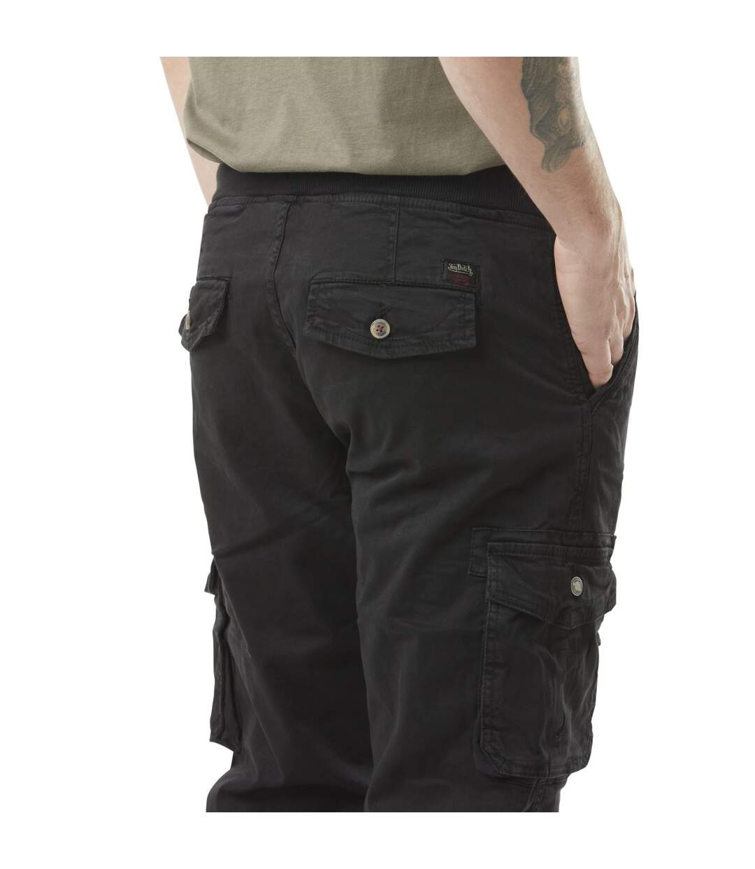 Pantalon cargo homme poches laterales avec écusson brodé en coton Ico Vondutch-4