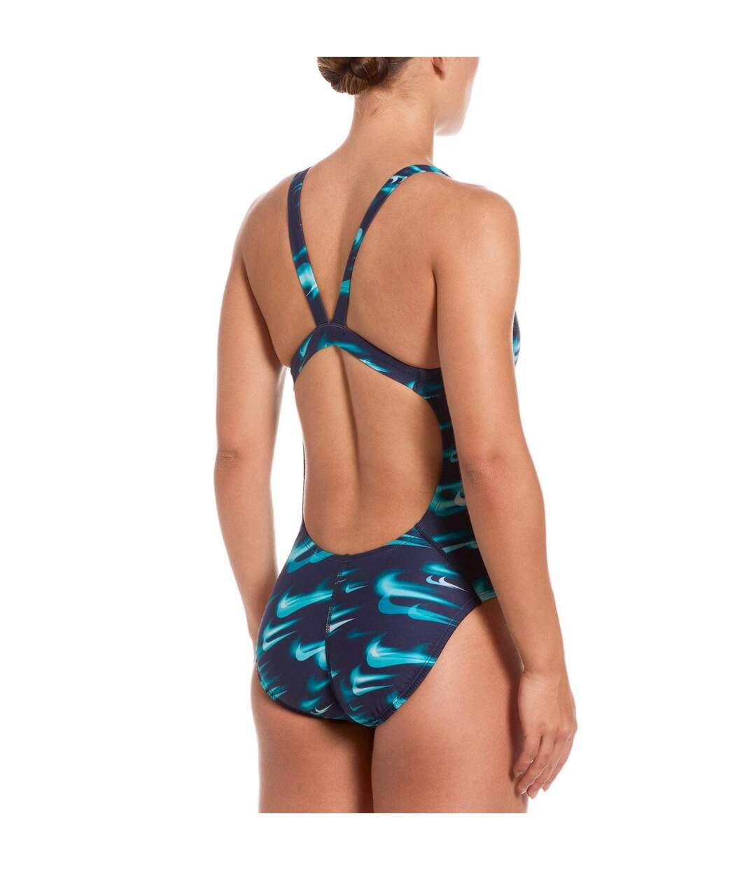 Womens/ladies Blur One Piece Swimsuit Green Nike-3